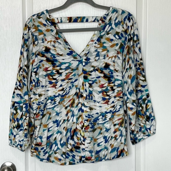 Liverpool Los Angeles Women’s 3/4 Sleeve Blouse Multicolor Size Large - Picture 3 of 14